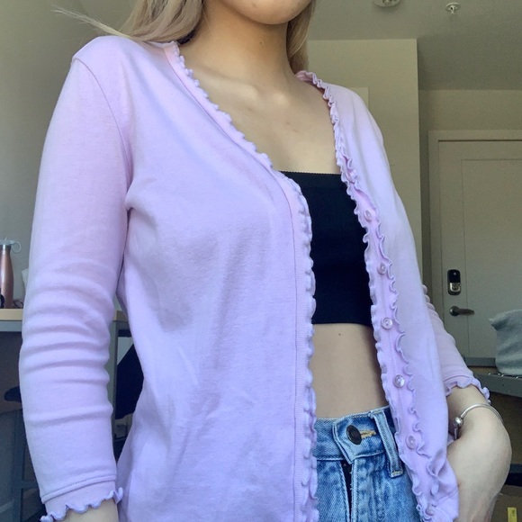 Vintage Marks & Spencer Ruffled Pastel Cardigan - Picture 2 of 3